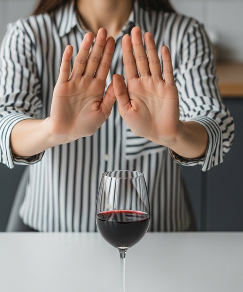 Девушка отказывается от алкоголя